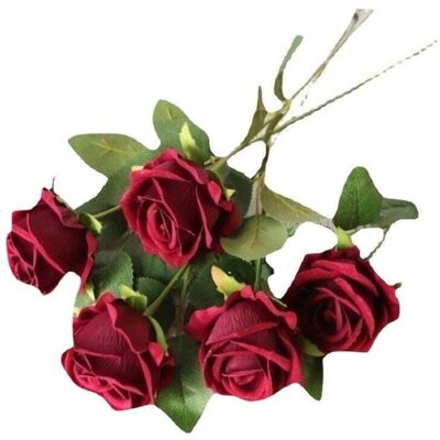 FOGSHIELD Lot De 5 Roses Artificielles, Deco Fausses Fleurs En Soie Avec Tige Simple, Fleur Réaliste Pour Fête Jardin En Famille Hôtel Décoration De Mariage, Décor Floral 518cm (rouge), - Publicité FOGSHIELD Lot De 5 Roses Artificielles, Deco Fausses Fleurs En Soie Avec Tige Simple, Fleur Réaliste Pour Fête Jardin En Famille Hôtel Décoration De Mariage, Décor Floral 518cm (rouge), - Publicité