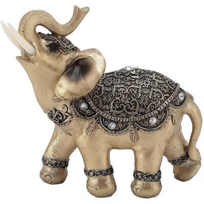 FLAMMKRAFT Statue D'Éléphant Dorée, Symbole De Chance Et De Richesse, Sculpture D'Éléphant En Résine Pour Meuble Tv, Entrée Ou Décoration Intérieure. Publicité FLAMMKRAFT Statue D'Éléphant Dorée, Symbole De Chance Et De Richesse, Sculpture D'Éléphant En Résine Pour Meuble Tv, Entrée Ou Décoration Intérieure. Publicité