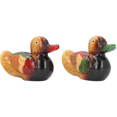 FLAMMKRAFT Paire De Figurines De Canards Mandarins En Bois, Oiseaux Amoureux Colorés, Statue De Canards Faite À La Main, Sculpture Décorative - Publicité FLAMMKRAFT Paire De Figurines De Canards Mandarins En Bois, Oiseaux Amoureux Colorés, Statue De Canards Faite À La Main, Sculpture Décorative - Publicité