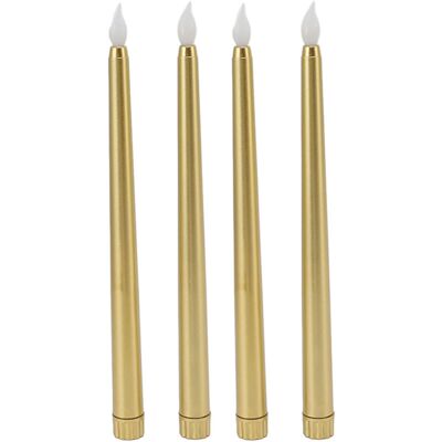 PELTOR Jeffergarden 4 Pièces Bougies Led Sans Fumée Sans Flamme Sans Danger Pour L'Environnement Lumière Chaude Électrique Led Bougie Conique Or - Publicité PELTOR Jeffergarden 4 Pièces Bougies Led Sans Fumée Sans Flamme Sans Danger Pour L'Environnement Lumière Chaude Électrique Led Bougie Conique Or - Publicité