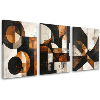 FEEBY Tableaux Sur Toile Lot Abstraction Cercle Marron Formes 3 X 60x90 - Publicité FEEBY Tableaux Sur Toile Lot Abstraction Cercle Marron Formes 3 X 60x90 - Publicité