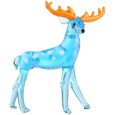 MIXHOME Sculpture De Cerf En Verre Tooarts, Œuvre D'Art En Verre Faite À La Main, Renne Bleu, Cerf Sika Brun, Emballage Cadeau Pour La Maison - Publicité MIXHOME Sculpture De Cerf En Verre Tooarts, Œuvre D'Art En Verre Faite À La Main, Renne Bleu, Cerf Sika Brun, Emballage Cadeau Pour La Maison - Publicité