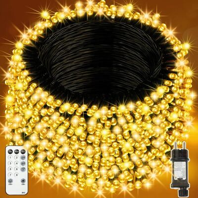 BALTERLEY Guirlande Lumineuse Sapin De Noel - 20m 200 Led Guirlande Lumineuse Exterieure, Avec 8 Modes/minuterie/télécommande/étanche Ip44, Pour Intérieur/chambre/fête/maison Decoration(blanc Chaud - Publicité BALTERLEY Guirlande Lumineuse Sapin De Noel - 20m 200 Led Guirlande Lumineuse Exterieure, Avec 8 Modes/minuterie/télécommande/étanche Ip44, Pour Intérieur/chambre/fête/maison Decoration(blanc Chaud - Publicité