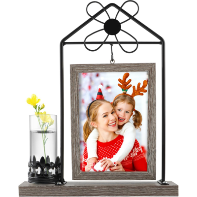Generic Cadre Photo En Bois, 10 X 15 Cm, Avec Vase Et Support En Métal, Double Verre, Personnalisé, Vintage, Cadeau Photo, Pour Noël, Mariage, Famille - Publicité Generic Cadre Photo En Bois, 10 X 15 Cm, Avec Vase Et Support En Métal, Double Verre, Personnalisé, Vintage, Cadeau Photo, Pour Noël, Mariage, Famille - Publicité