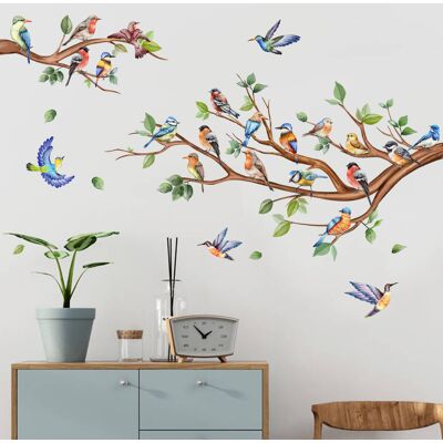 AHLSEN Bravix Un Lot De Stickers Muraux Branche D'Arbre Oiseaux Autocollants Muraux - Publicité AHLSEN Bravix Un Lot De Stickers Muraux Branche D'Arbre Oiseaux Autocollants Muraux - Publicité