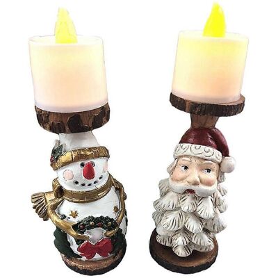 RDTD Lot De 2 Supports À Bougies De Noël Festifs En Résine Pour Décoration De Table - Publicité RDTD Lot De 2 Supports À Bougies De Noël Festifs En Résine Pour Décoration De Table - Publicité