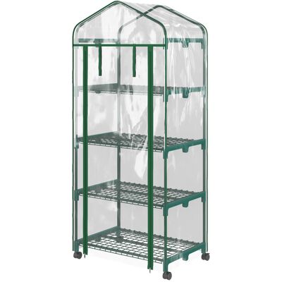 OEM Serre En Aluminium Transparent, Mini-serre, Châssis Froid, 4 Étagères, 69 X 50 X 165 Cm - Publicité OEM Serre En Aluminium Transparent, Mini-serre, Châssis Froid, 4 Étagères, 69 X 50 X 165 Cm - Publicité