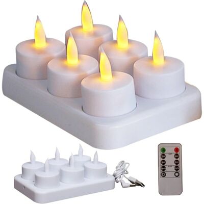 AIRSTRA Bougies Chauffe-plat Sans Flamme Avec Station De Charge, Bougies Led Avec Minuterie Et Télécommande Pour Mariage, Noël, Halloween, Anniversaire, Décoration Intérieure, Lot De 6 - Publicité AIRSTRA Bougies Chauffe-plat Sans Flamme Avec Station De Charge, Bougies Led Avec Minuterie Et Télécommande Pour Mariage, Noël, Halloween, Anniversaire, Décoration Intérieure, Lot De 6 - Publicité