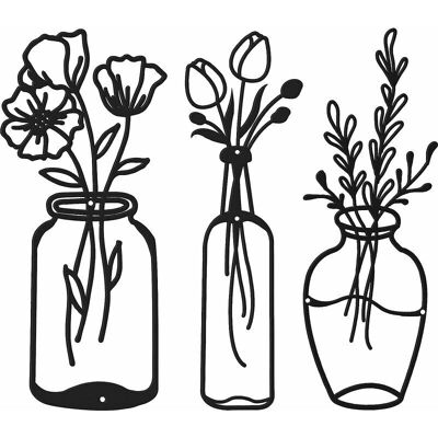 SANS MARQUE 3 Décorations Murales De Fleurs En Métal Vase Minimaliste Art Mural Tulipe Noire Fil De Fer Décor Sculpture Murale Florale (élégant, Amour, Éternité) - Publicité SANS MARQUE 3 Décorations Murales De Fleurs En Métal Vase Minimaliste Art Mural Tulipe Noire Fil De Fer Décor Sculpture Murale Florale (élégant, Amour, Éternité) - Publicité