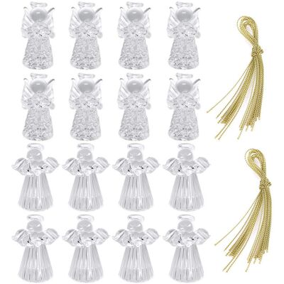 OEM Lot De 16 Ornements D'Ange En Verre Transparent Suspendus Décorations D'Arbre De Noël Figurines D'Anges Miniature Décor De Fête De Mariage De Jardin Avec Cordon Doré - Publicité OEM Lot De 16 Ornements D'Ange En Verre Transparent Suspendus Décorations D'Arbre De Noël Figurines D'Anges Miniature Décor De Fête De Mariage De Jardin Avec Cordon Doré - Publicité