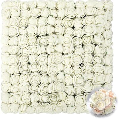 OEM 144 Têtes De Rose, 2.5cm, Mousse, Blanc, Tige Flexible, 7cm, Mariage, Diy, Décoration - Publicité OEM 144 Têtes De Rose, 2.5cm, Mousse, Blanc, Tige Flexible, 7cm, Mariage, Diy, Décoration - Publicité