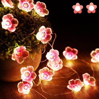 AIRSTRA Guirlande Lumineuse Avec 2m 20led En Forme De Fleur De Cerisier Rose, Alimenté Par Usb Pour Noël, Télécommande Modèle 8 Fonction Clignotant, Chambre De Fille, Chambre À Coucher, Intérieur, Extérieur - Publicité AIRSTRA Guirlande Lumineuse Avec 2m 20led En Forme De Fleur De Cerisier Rose, Alimenté Par Usb Pour Noël, Télécommande Modèle 8 Fonction Clignotant, Chambre De Fille, Chambre À Coucher, Intérieur, Extérieur - Publicité