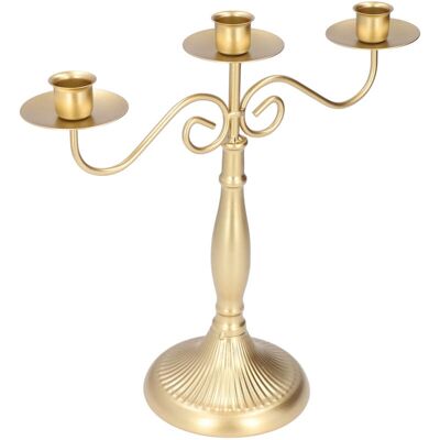 ETNZEBC Bougeoirs De Style Européen, Support De Bougie À 3 Têtes En Or Pour Dîner De Fête De Mariage - Publicité ETNZEBC Bougeoirs De Style Européen, Support De Bougie À 3 Têtes En Or Pour Dîner De Fête De Mariage - Publicité