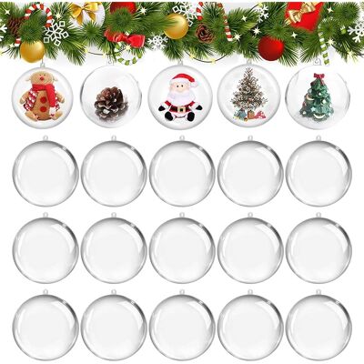 SANS MARQUE Lot De 20 Boule De Noël Transparente, Boule Plastique Transparente À Remplir, Boules De Noel Décoration Suspension Pour Noël Sapin, Décoration De Fête (6cm X 20pcs) - Publicité SANS MARQUE Lot De 20 Boule De Noël Transparente, Boule Plastique Transparente À Remplir, Boules De Noel Décoration Suspension Pour Noël Sapin, Décoration De Fête (6cm X 20pcs) - Publicité