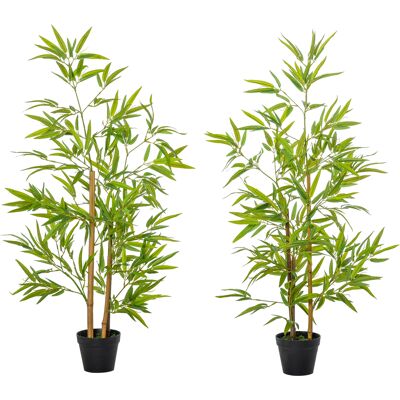 OEM Bambous Artificiels 1,20h M Réalistes Par Bambou Avec Vrais Troncs - Pot Inclus Noir Vert - Publicité OEM Bambous Artificiels 1,20h M Réalistes Par Bambou Avec Vrais Troncs - Pot Inclus Noir Vert - Publicité
