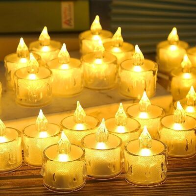 OEM Lot De 48 Bougies Led Chauffe Sans Flamme – Flamme Vacillante – Piles Ag10 Incluses – Pour Noël, Mariages, Fêtes – 3.8 Cm De Diamètre, 5 Cm De Hauteur - Publicité OEM Lot De 48 Bougies Led Chauffe Sans Flamme – Flamme Vacillante – Piles Ag10 Incluses – Pour Noël, Mariages, Fêtes – 3.8 Cm De Diamètre, 5 Cm De Hauteur - Publicité