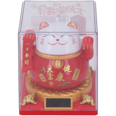 FLAMMKRAFT Chat Porte-bonheur Lumineux Solaire À Induction, Agitant Le Bras, Décoration Chat De Fortune Pour La Maison - Publicité FLAMMKRAFT Chat Porte-bonheur Lumineux Solaire À Induction, Agitant Le Bras, Décoration Chat De Fortune Pour La Maison - Publicité