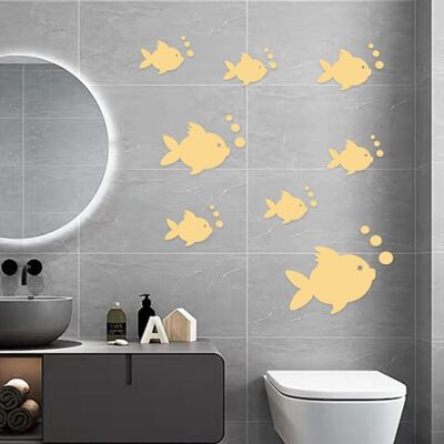 OEM 3d Sticker Mural Acrylique Poisson Et Bulles, Amovibles Autocollants, Bricolage Autocollant Décor À La Maison, Autocollants Miroir Pour Chambre Salon Salle De Bain Décoration(or) - Publicité OEM 3d Sticker Mural Acrylique Poisson Et Bulles, Amovibles Autocollants, Bricolage Autocollant Décor À La Maison, Autocollants Miroir Pour Chambre Salon Salle De Bain Décoration(or) - Publicité