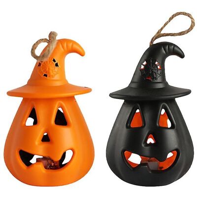 YUDO Lot De 2 Lampes Bougies Citrouille Pour Décorations D'Halloween - Publicité YUDO Lot De 2 Lampes Bougies Citrouille Pour Décorations D'Halloween - Publicité