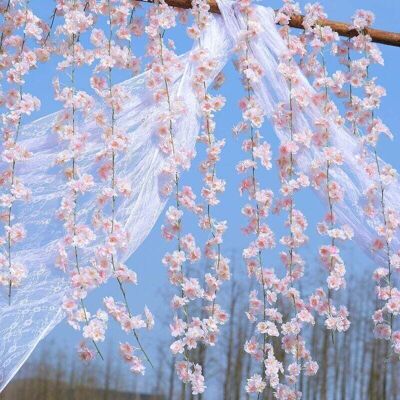OEM Guirlande De Fleurs De Cerisier Artificielles À Suspendre En Soie De Vigne Décoration De Fête De Mariage (lot De 2, Rose) - Publicité OEM Guirlande De Fleurs De Cerisier Artificielles À Suspendre En Soie De Vigne Décoration De Fête De Mariage (lot De 2, Rose) - Publicité