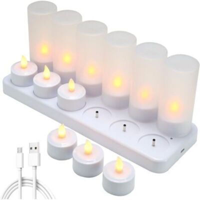 OEM Lot De 12 Bougies Led Rechargeables, Bougies Électriques À Effet Flamme Vacillante Avec Station De Charge, Décoration Pour Anniversaires, Mariages, Dîners, Hôtels - Publicité OEM Lot De 12 Bougies Led Rechargeables, Bougies Électriques À Effet Flamme Vacillante Avec Station De Charge, Décoration Pour Anniversaires, Mariages, Dîners, Hôtels - Publicité