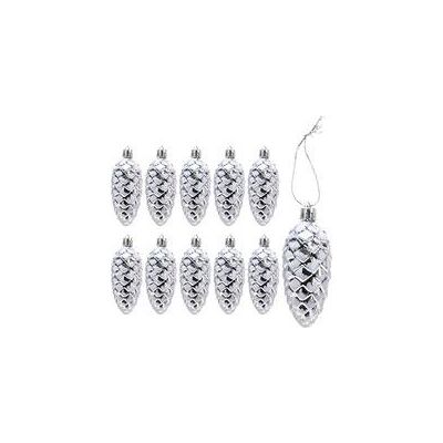 OEM Lot De 10 Grandes Pomme De Pin Déco Noel - Scintillant Décoration Sapin De Noël Argenté - Plastique Boules De Noël (argent) - Crezuo - Publicité OEM Lot De 10 Grandes Pomme De Pin Déco Noel - Scintillant Décoration Sapin De Noël Argenté - Plastique Boules De Noël (argent) - Crezuo - Publicité