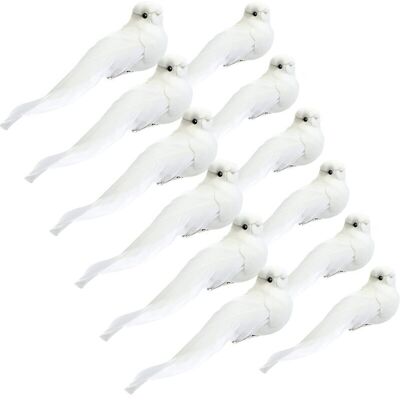 PELTOR 12 Pièces Ornement Cardinal (colombes Blanches, 5,1 Pouces)avec Clip Sur Plume Oiseau Colombe Artificiel Ornement D'Arbre De Noël Artisanat De Faux Cardinal Brillant Pour Décor - Publicité PELTOR 12 Pièces Ornement Cardinal (colombes Blanches, 5,1 Pouces)avec Clip Sur Plume Oiseau Colombe Artificiel Ornement D'Arbre De Noël Artisanat De Faux Cardinal Brillant Pour Décor - Publicité