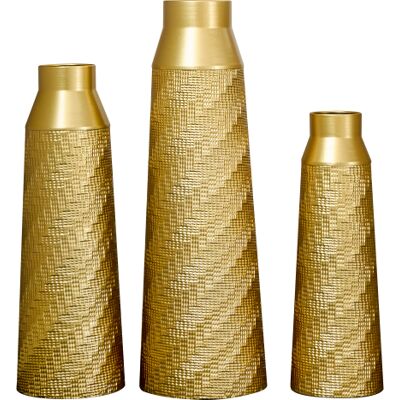 OEM Vases Décoratifs En Métal Doré, Lot De 3 Pièces (petit, Moyen, Grand), Vases De Sol Texturés À La Main Pour Salon Et Entrée, Design Élégant Et Compact, Non Étanches - Publicité OEM Vases Décoratifs En Métal Doré, Lot De 3 Pièces (petit, Moyen, Grand), Vases De Sol Texturés À La Main Pour Salon Et Entrée, Design Élégant Et Compact, Non Étanches - Publicité