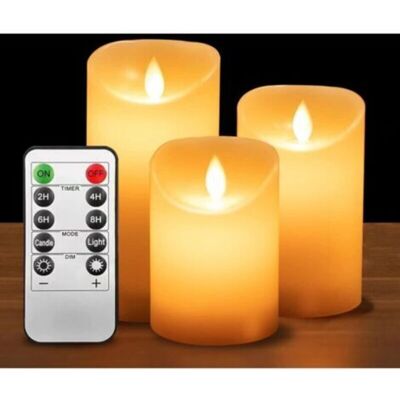 Vision Bougies Led, Bougies Led À Flamme Vacillante Réaliste, Lot De 3 (10 Cm, 12,5 Cm, 15 Cm), Décoration Esthétique Pour La Chambre - Publicité Vision Bougies Led, Bougies Led À Flamme Vacillante Réaliste, Lot De 3 (10 Cm, 12,5 Cm, 15 Cm), Décoration Esthétique Pour La Chambre - Publicité