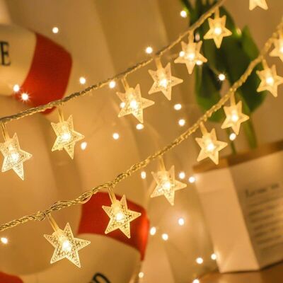 Scotch Aiperq Guirlande Lumineuse En Forme D'Étoile De 3 M, 20 Led, Fonctionne À Piles, Étanche, Pour Chambre À Coucher, Fête, Mariage, Décoration D'Arbre De Noël (blanc Chaud) - Publicité Scotch Aiperq Guirlande Lumineuse En Forme D'Étoile De 3 M, 20 Led, Fonctionne À Piles, Étanche, Pour Chambre À Coucher, Fête, Mariage, Décoration D'Arbre De Noël (blanc Chaud) - Publicité