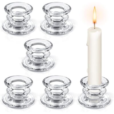 Generic 6 Pièces Bougeoir Verre,chandelier En Verre Transparent Pour Table Décorations, Mariage Fête - Publicité Generic 6 Pièces Bougeoir Verre,chandelier En Verre Transparent Pour Table Décorations, Mariage Fête - Publicité