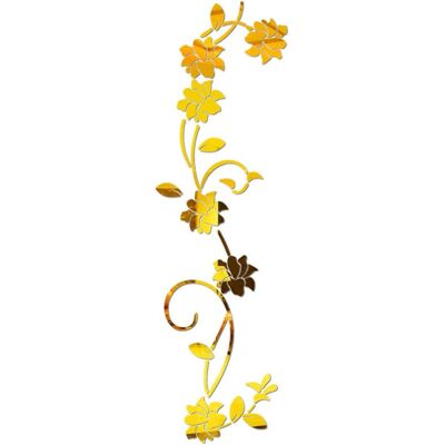 AHLSEN Bravix Flower Vine Acrylique Miroir Stickers Muraux, Élégant Miroir Réglage Mur Autocollant, Mur Collant Miroir Décoration Murale Pour La Maison Salon Chambre Décor, Or - Publicité AHLSEN Bravix Flower Vine Acrylique Miroir Stickers Muraux, Élégant Miroir Réglage Mur Autocollant, Mur Collant Miroir Décoration Murale Pour La Maison Salon Chambre Décor, Or - Publicité