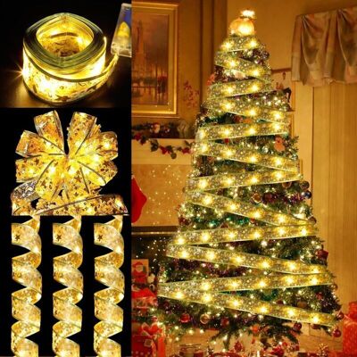 OEM Guirlandes Lumineuses À Ruban Brillant Lumières De Noël À Led De 10m,decoration Sapin Noel,arc En Dentelle Diy Décor Arbre De Noël Vacances - Publicité OEM Guirlandes Lumineuses À Ruban Brillant Lumières De Noël À Led De 10m,decoration Sapin Noel,arc En Dentelle Diy Décor Arbre De Noël Vacances - Publicité