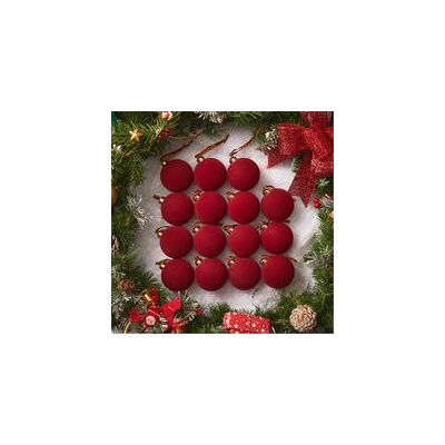 OEM Lot De 15 Boules De Noël En Velours Rouge, 8 Cm, Décorations En Velours Pour Sapin De Noël, Boules Décoratives Floquées Pour Fêtes De Famille, Mariages, Noël, Décoration À Suspendre - Crezuo - Publicité OEM Lot De 15 Boules De Noël En Velours Rouge, 8 Cm, Décorations En Velours Pour Sapin De Noël, Boules Décoratives Floquées Pour Fêtes De Famille, Mariages, Noël, Décoration À Suspendre - Crezuo - Publicité