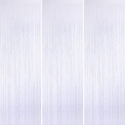 OEM 3 Pièces Rideau Métallique,1x2m Frange En Feuille,blanc Décor Arrière-plan,fête Mariage Anniversaire Noël - Publicité OEM 3 Pièces Rideau Métallique,1x2m Frange En Feuille,blanc Décor Arrière-plan,fête Mariage Anniversaire Noël - Publicité