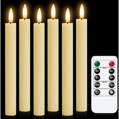 FOGSHIELD Lot De 6 Led Bougies Vacillantes Sans Flamme , Diamètre 2 Cm, Hauteur 16.5 Cm Ivoire,bougies À Piles En Avec Télécommande Et Minuteur - Publicité FOGSHIELD Lot De 6 Led Bougies Vacillantes Sans Flamme , Diamètre 2 Cm, Hauteur 16.5 Cm Ivoire,bougies À Piles En Avec Télécommande Et Minuteur - Publicité