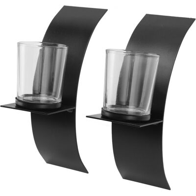 MCKENSA Lot De 2 Bougeoirs Muraux En Fer, Design Tridimensionnel En Arc, Plateau À Bougies Pour Chambre À Coucher - Publicité MCKENSA Lot De 2 Bougeoirs Muraux En Fer, Design Tridimensionnel En Arc, Plateau À Bougies Pour Chambre À Coucher - Publicité