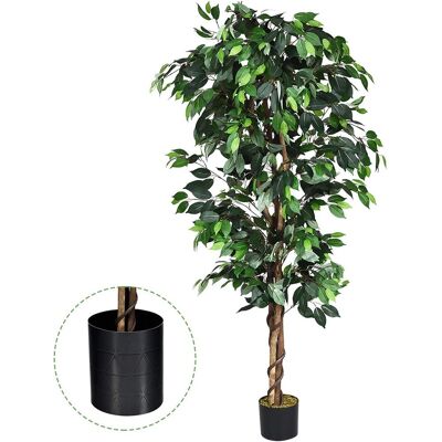 Costway - Arbre Artificiel, Plante Artificielle En Pot, Hauteur 180cm,1008 Feuilles Et Tige Naturelle, Sans Entretien, Pour La Décoration De Jardin, Maison, Bureau Etc. Publicité Costway - Arbre Artificiel, Plante Artificielle En Pot, Hauteur 180cm,1008 Feuilles Et Tige Naturelle, Sans Entretien, Pour La Décoration De Jardin, Maison, Bureau Etc. Publicité