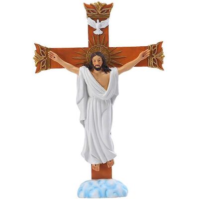 ALLAUVE Résine Pour Croix Crucifix Jésus Statue Figurine Catholique Sculpture Murale D - Publicité ALLAUVE Résine Pour Croix Crucifix Jésus Statue Figurine Catholique Sculpture Murale D - Publicité