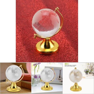 EJ.LIFE Globe Terrestre Rond Carte Du Monde Cristal Boule De Verre Sphère Maison Bureau Décor Cadeau (doré). Publicité EJ.LIFE Globe Terrestre Rond Carte Du Monde Cristal Boule De Verre Sphère Maison Bureau Décor Cadeau (doré). Publicité