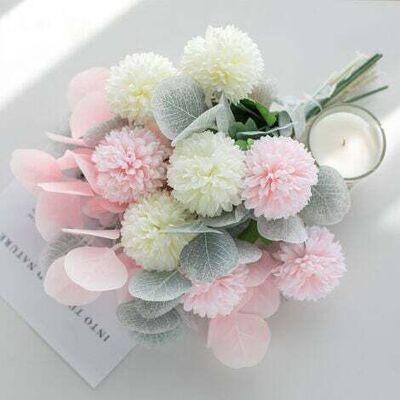 OEM Royaluxe-bouquet Artificiel fleurs Artificielles Vintage Chrysanthème Floral Eucalyptus En Soie Pour Bouquet De Mariage, Centre De Table, Décoration De Fête (vase Non Inclus) (rose) - Publicité OEM Royaluxe-bouquet Artificiel fleurs Artificielles Vintage Chrysanthème Floral Eucalyptus En Soie Pour Bouquet De Mariage, Centre De Table, Décoration De Fête (vase Non Inclus) (rose) - Publicité