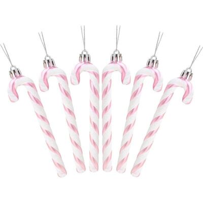 PELTOR 6 Pcs Christmas Concepts Paquet De 6-13cm (rose Bébé) De Canne En Bonbon Glitter Décorations D'Arbre De Noël - Publicité PELTOR 6 Pcs Christmas Concepts Paquet De 6-13cm (rose Bébé) De Canne En Bonbon Glitter Décorations D'Arbre De Noël - Publicité