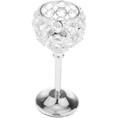 YUDO Bougeoir En Cristal Pour Bougie Chauffe-plat, Centre De Table Pour Banquet-silver 16.5cm - Publicité YUDO Bougeoir En Cristal Pour Bougie Chauffe-plat, Centre De Table Pour Banquet-silver 16.5cm - Publicité