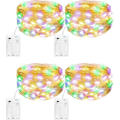 OEM Lot De4 Guirlande Lumineuse, Girlande De Lumière 5m 50led Guirlandes Lumineuses Piles Mini Led Intérieur Girlande De Lumière Decoration Pour Chambre Noël Mariage Soirée Maison Jardin,multicolore - Publicité OEM Lot De4 Guirlande Lumineuse, Girlande De Lumière 5m 50led Guirlandes Lumineuses Piles Mini Led Intérieur Girlande De Lumière Decoration Pour Chambre Noël Mariage Soirée Maison Jardin,multicolore - Publicité