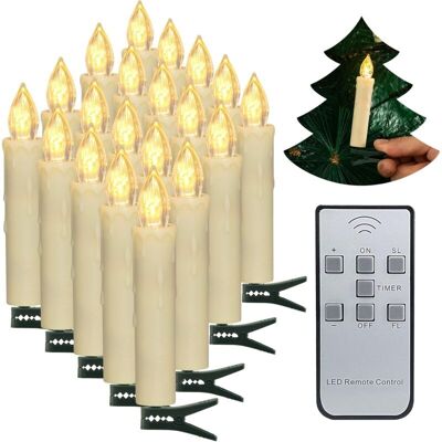 ETNZEBC Bougies De Sapin De Noël,20 Pièces Bougies D Led Bougies Coniques À Piles Sans Flamme Avec Minuterie À Distance/clips Amovibles/anneaux Étanches Pour Décor D'Arbres De Noël À La Maison - Publicité ETNZEBC Bougies De Sapin De Noël,20 Pièces Bougies D Led Bougies Coniques À Piles Sans Flamme Avec Minuterie À Distance/clips Amovibles/anneaux Étanches Pour Décor D'Arbres De Noël À La Maison - Publicité