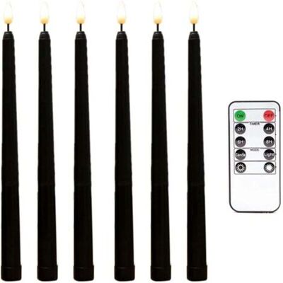 OEM 6 Pièces Séries Bougies Coniques Noires Sans Flamme Scintillantes Avec Minuterie À Distance À 10 Touches, Bougies De Fenêtre De Chandeliers À Led À Piles - Publicité OEM 6 Pièces Séries Bougies Coniques Noires Sans Flamme Scintillantes Avec Minuterie À Distance À 10 Touches, Bougies De Fenêtre De Chandeliers À Led À Piles - Publicité