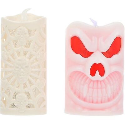 FATRD Lot De 2 Bougies Lumineuses Pour Décorations D'Halloween - Publicité FATRD Lot De 2 Bougies Lumineuses Pour Décorations D'Halloween - Publicité