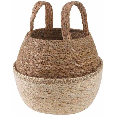 Vidaxl Plant Pot With Handles White Ø 22 X 20 Cm 100% Seagrass - Publicité Vidaxl Plant Pot With Handles White Ø 22 X 20 Cm 100% Seagrass - Publicité