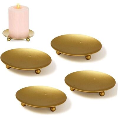 MOXIE Chandelier Doré, 5 Pcs Candle Plate Métal Candélabre Décoratif Support De Bougie Chandelier Pour Décoration Mariage Maison Noël Cadeau D'Anniversaire Dîner Aux Chandelles. (7x1cm) - Publicité MOXIE Chandelier Doré, 5 Pcs Candle Plate Métal Candélabre Décoratif Support De Bougie Chandelier Pour Décoration Mariage Maison Noël Cadeau D'Anniversaire Dîner Aux Chandelles. (7x1cm) - Publicité