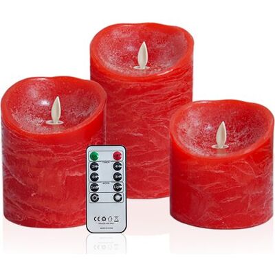ABYSSE Rouge Bougies À Led Flamme Vacillante Bougie En Cire Véritable À Pile Électrique Avec Flamme Mobile Réaliste Avec 2 Télécommandes Et Une Minuterie Cadeau De Décoration - Publicité ABYSSE Rouge Bougies À Led Flamme Vacillante Bougie En Cire Véritable À Pile Électrique Avec Flamme Mobile Réaliste Avec 2 Télécommandes Et Une Minuterie Cadeau De Décoration - Publicité